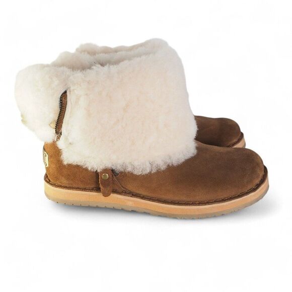 Cloud Nine Sheepskin Trixie Zipper Boots Chestnut Brown 1904 Women's 8 - Picture 4 of 11